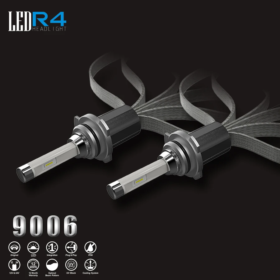 

New 40W Car Auto 4800LM R4 LED Headlight Kit H1 H3 H4 Hi / Low Beam H7 9005 9006 H11 H13 9012 Play For Most Cars Headlamp