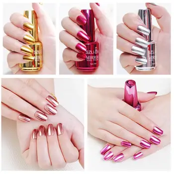 

Hot Sale Metallic Mirror Nail Polish Magic Mirror Effect Chrome Nail Art Polish Varnish Exquisite 18ml Nail Polish Dropshipping
