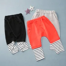 Модные леггинсы в полоску для малышей Детские повседневные брюки г. Новые осенние длинные Хлопковые Штаны для новорожденных одежда для малышей от 0 до 24 месяцев F