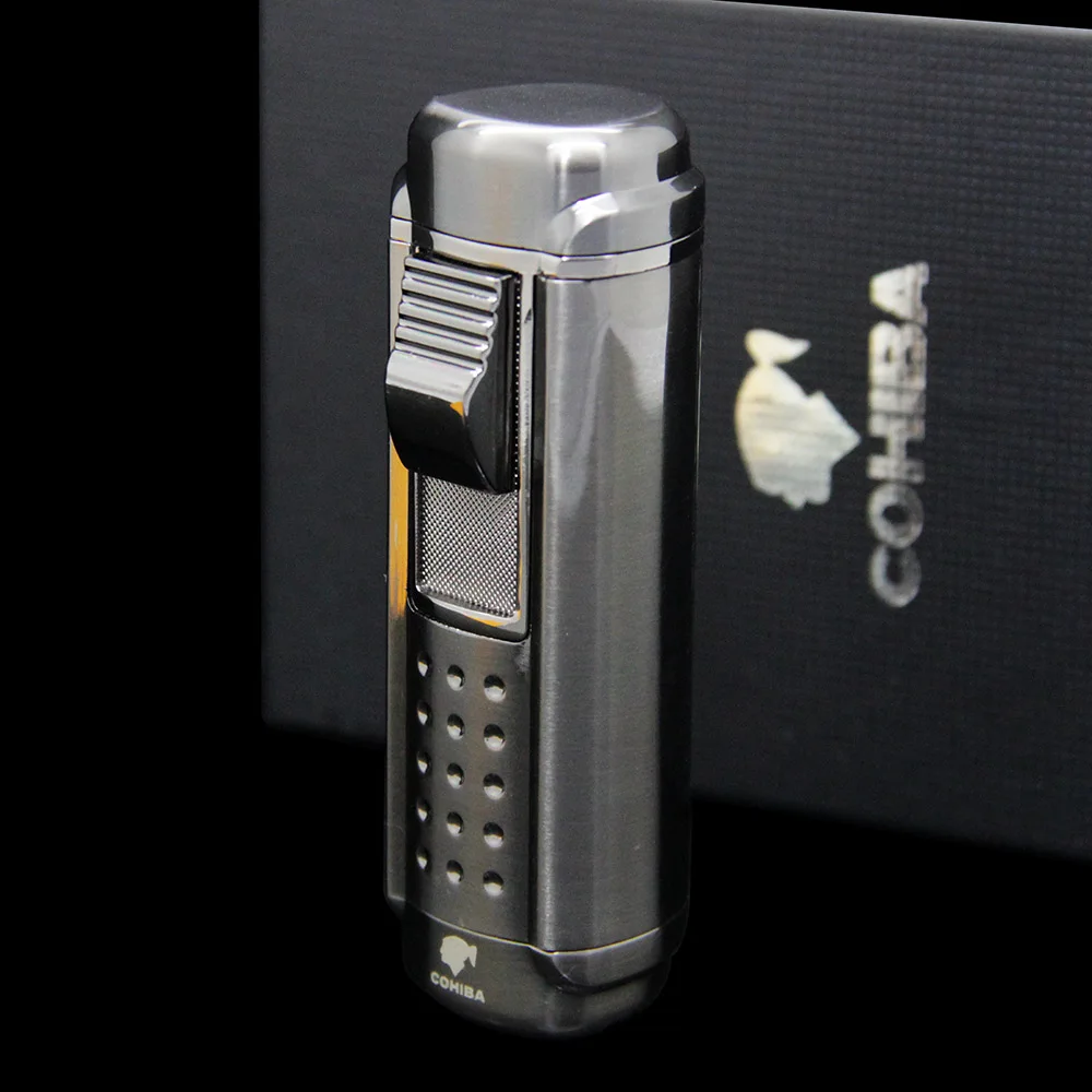 COHIBA CIGARISM Black Insect 4 torch flame Cigar cigarette Lighter with
