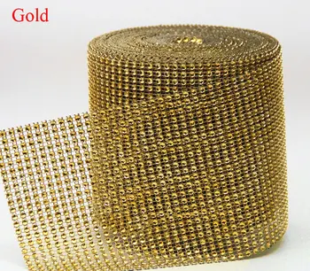 

A Roll 10Yards Length 4.75" Width Sparkling Diamond Mesh Wrap Crystal Rhinestone Ribbon Wedding Home Decoration DIY Accessories