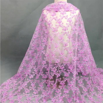 

3YardsX120cm Summer new exquisite small flowers polyester embroidery fabric fashion women dress DIY handmade fabric lace LC0117