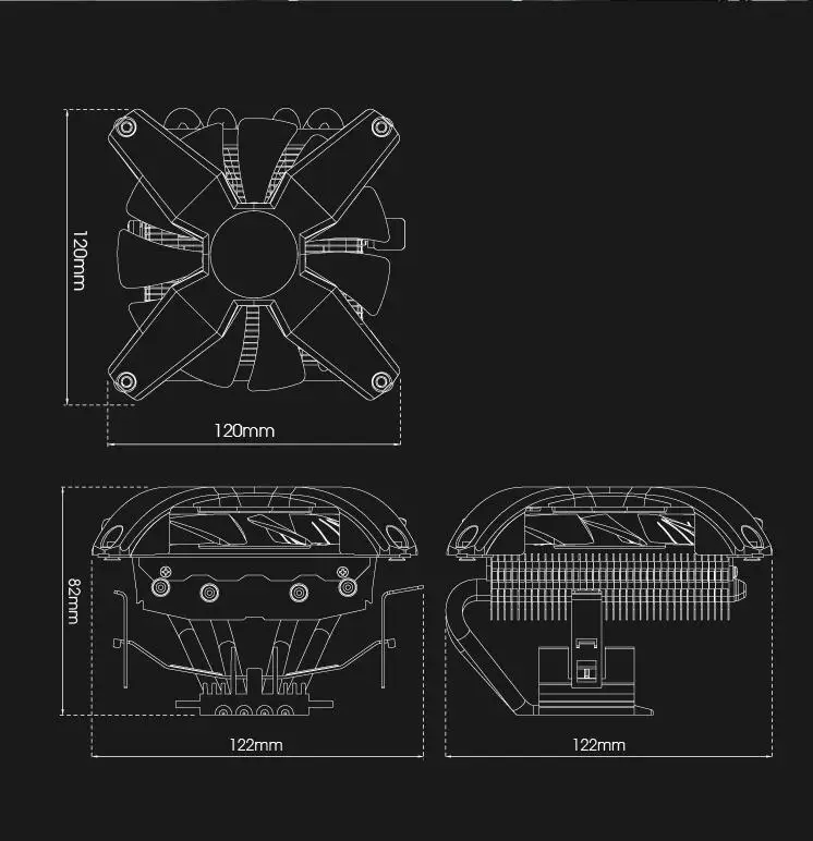 Darkflash Aigo светодиодный кулер для процессора TDP 280 Вт радиатор ТИХИЙ 120 мм 4Pin PC cpu Охлаждение LGA1155/1156/1151/AM2/AM3/AM3+/AM4