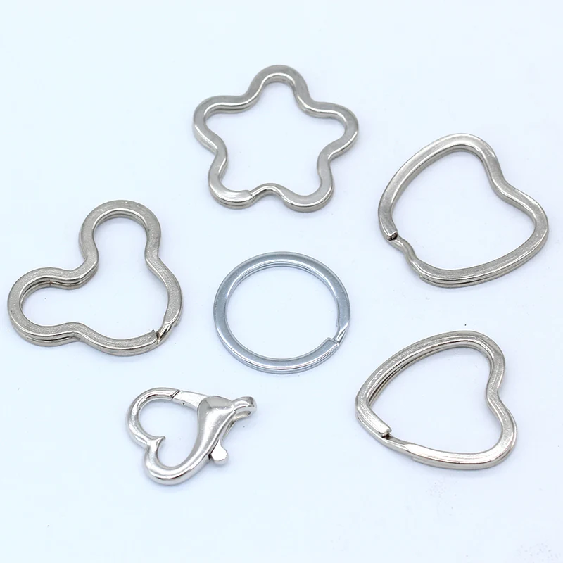 

10p Metal Loop open HOOKS Key ring Key Holder split ring Keyring keychain Keyfob Accessories clasps connectors varis shapes