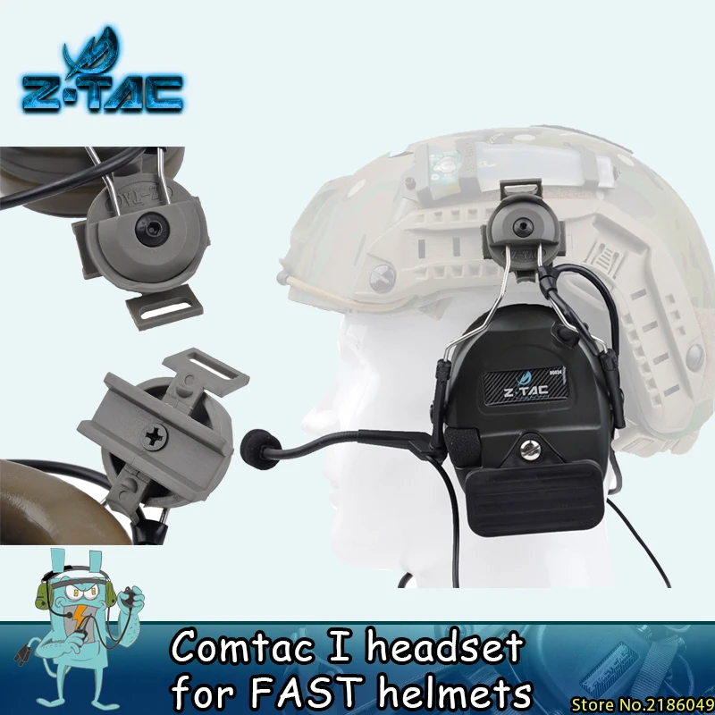 Z tac Tactical Comtac I Headset For FAST helmets Airsoft Outdoor