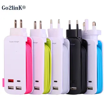 

Quick Charge 3.0 50W 4 Ports QC 3.0 USB Desktop Charging Station 1 Port Type C 5v/3a Wall Charger Adapter EU /US/UK/AU Plug
