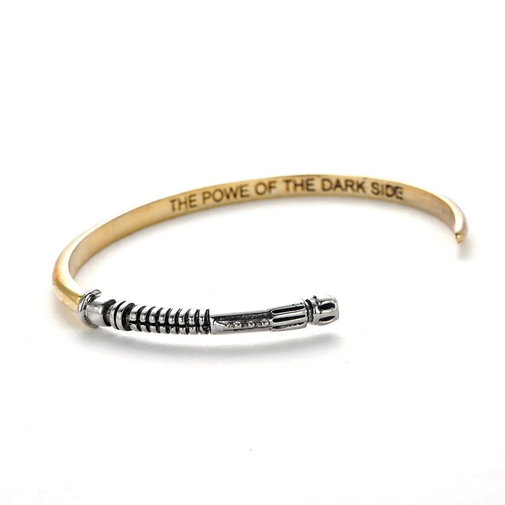 

Star Wars Openable Lightsaber Bangle "the Power of Dark Side" Han Cholo Darth Vader Cuff Bracelet Gift for Star Wars Fans