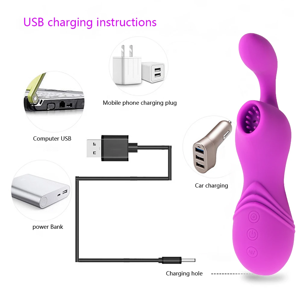 Clit Sucker Vibrator Nipple Sucking Vibrating Sex Toys for Women Blowjob Tongue Oral Licking Clitoris Stimulator