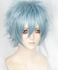 Anime mi héroe Academia Boku no Hiro Akademia Shigaraki Tomura pelucas corto gris azul Peluca de pelo rizado de Cosplay + peluca Cap ► Foto 3/6