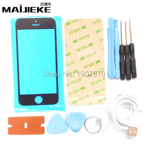 imágenes para Vidrio de reemplazo de pantalla frontal exterior lente de cristal para iphone 5/5s reparación kit negro + vidrio templado + uv antorcha imágenes para Vidrio de reemplazo de pantalla frontal exterior lente de cristal para iphone 5/5s reparación kit negro + vidrio templado + uv antorcha
