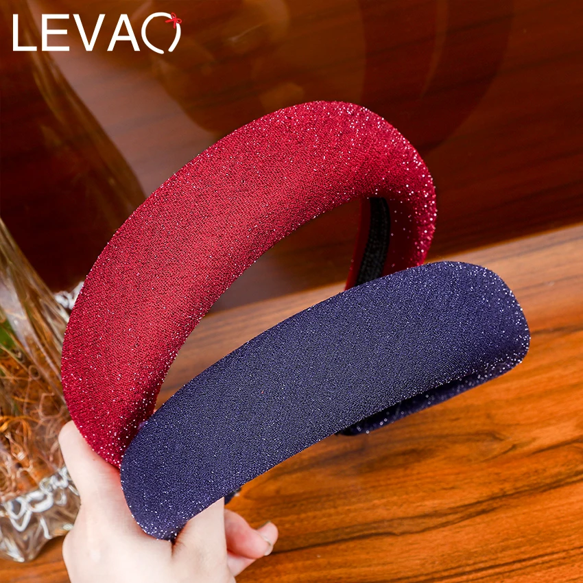 

LEVAO 2019 New Women Hairband Hair Accessories Gothic Shiny Wide Thick Headband Hair Hoop Party Headdress Girls Hair Bezel Band