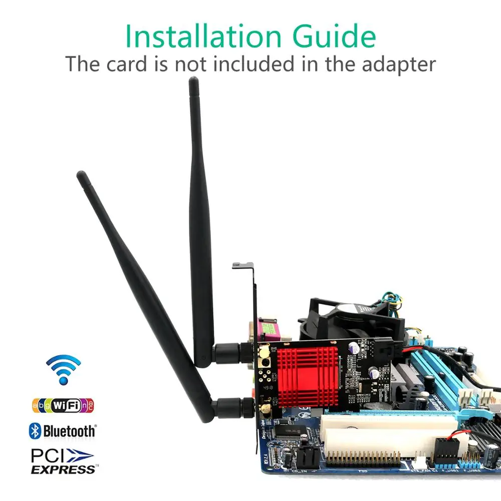 PCIE M.2 Wifi адаптер Сетевая карта 5 ГГц 5 г 5 ГГц беспроводной PCI Express Wifi Bluetooth адаптер AC 9260 м2 Wifi Карта Антенна для ПК