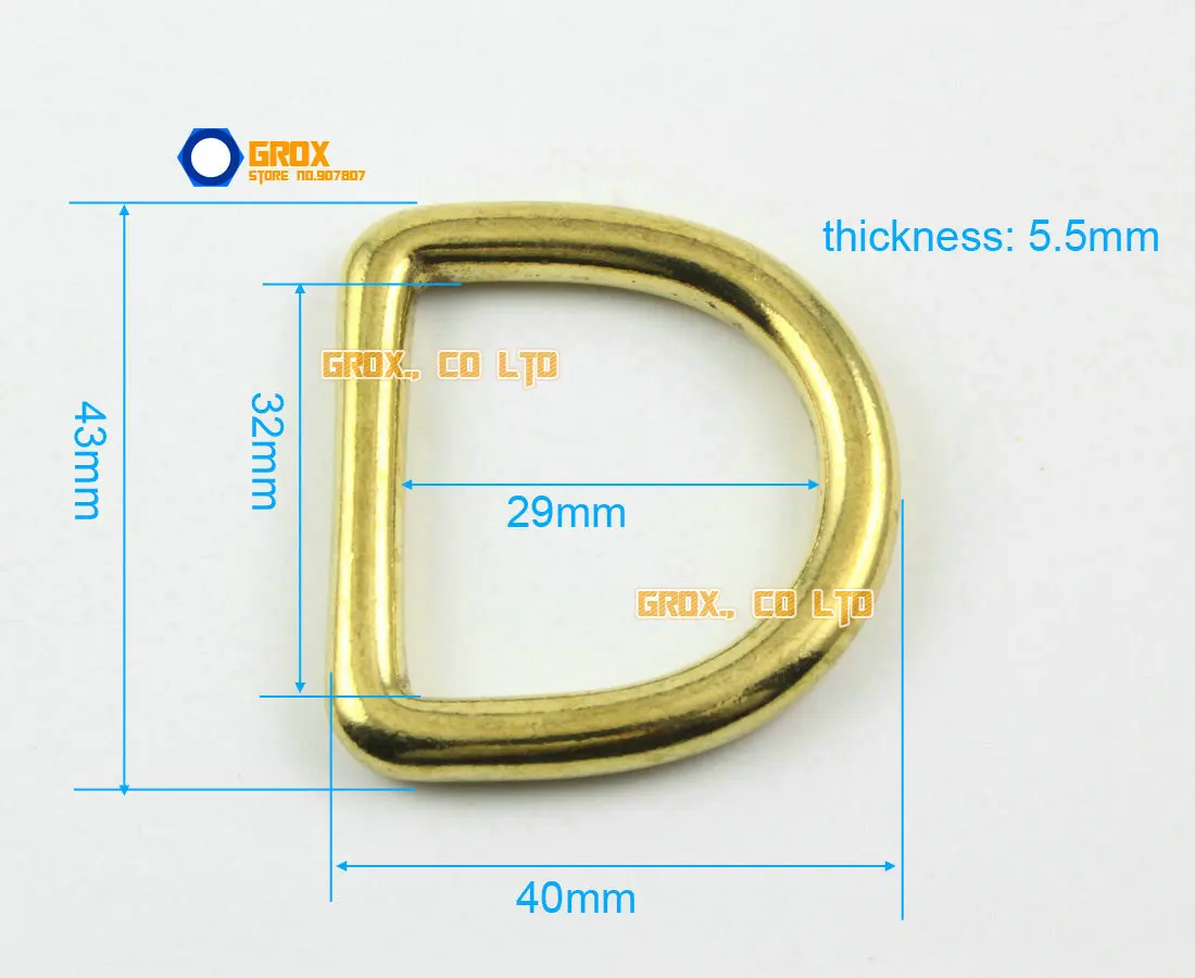 5 шт. 32 мм Латунного Кольца D для кошелек сумка ремешок ди кольцо