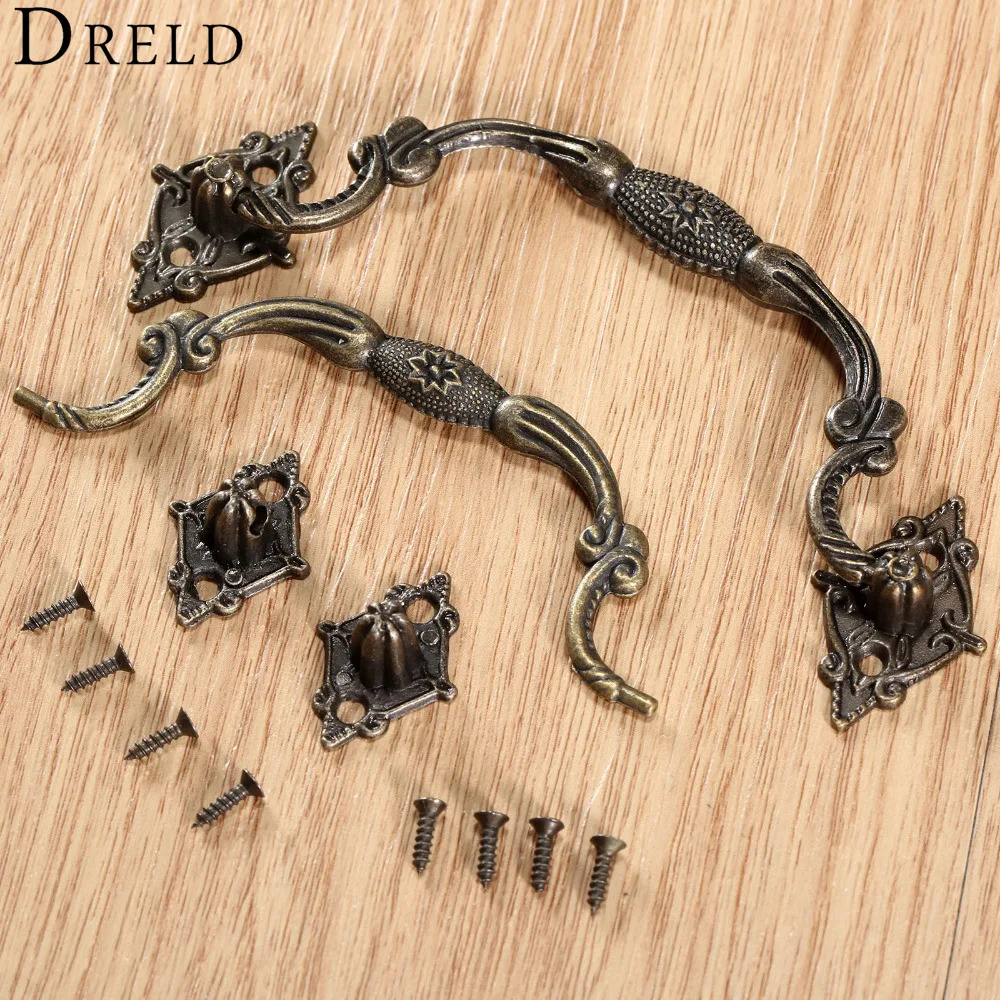 DRELD Antique Furniture Handles Cabinet Knobs and Handles Drawer Cabinet Door Pull Cupboard Kitchen Handle Furniture Fittings DRELD Antique Furniture Handles Cabinet Knobs and Handles Drawer Cabinet Door Pull Cupboard Kitchen Handle Furniture Fittings