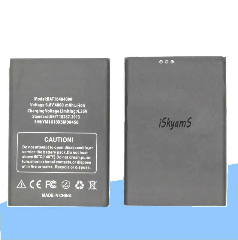 ISkyamS 3x4000 мАч BAT16484000 высокое качество литий ионная сменная батарея Для Doogee X5 MAX X5MAX