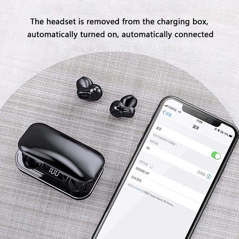 A6 TWS Bluetooth 5.0 Earphone Stereo Wireless Earbus HIFI Sound Sport Earphones Handsfree Gaming Headset with 3500mAh charge box (4)