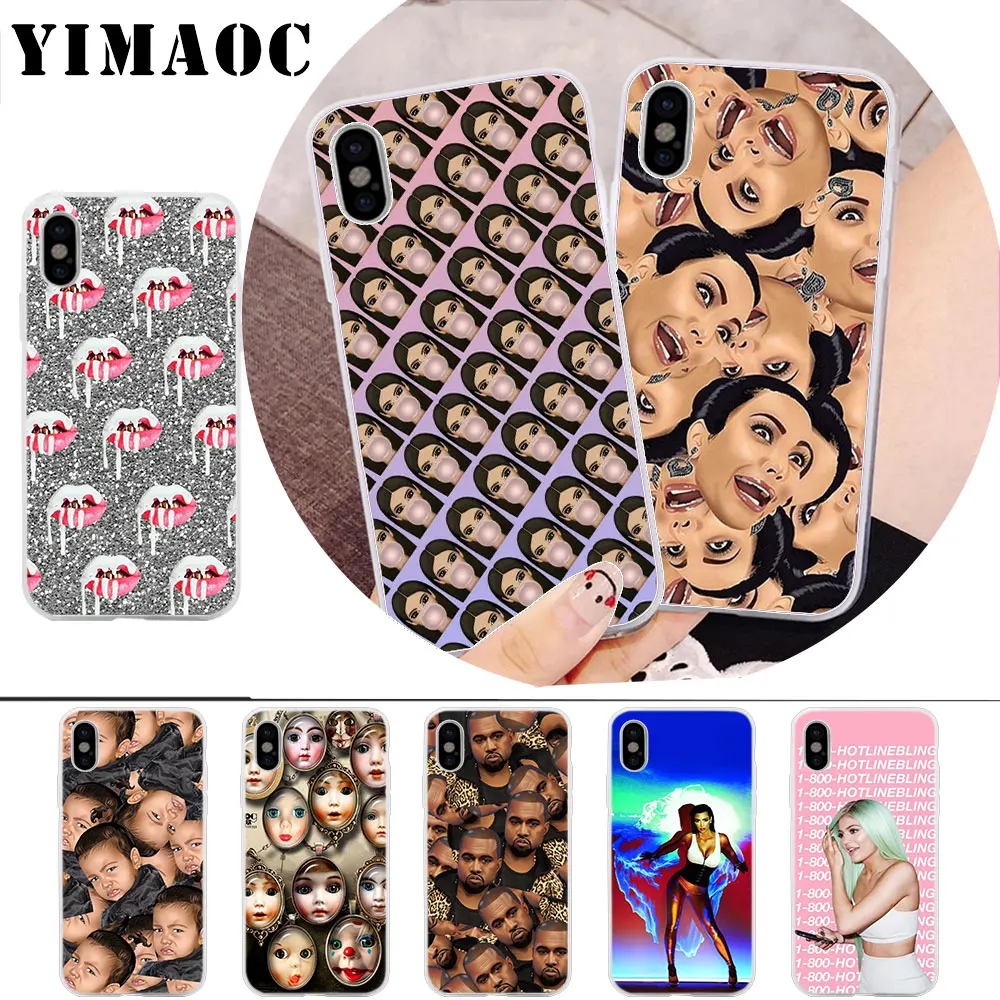 

YIMAOC kanye west kim kardashian kimoji Soft Silicone Case for iPhone X r s Xr Xs Max 8 7 6S 6 Plus 5 5s SE