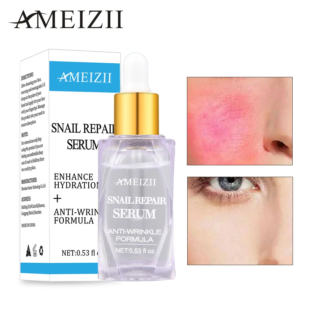 

Ameizii Snail Repair Serum Collagen Whitening Skin Repair Essence Hyaluronic Acid Anti-Aging Moisturizing Skin Care Face Cream