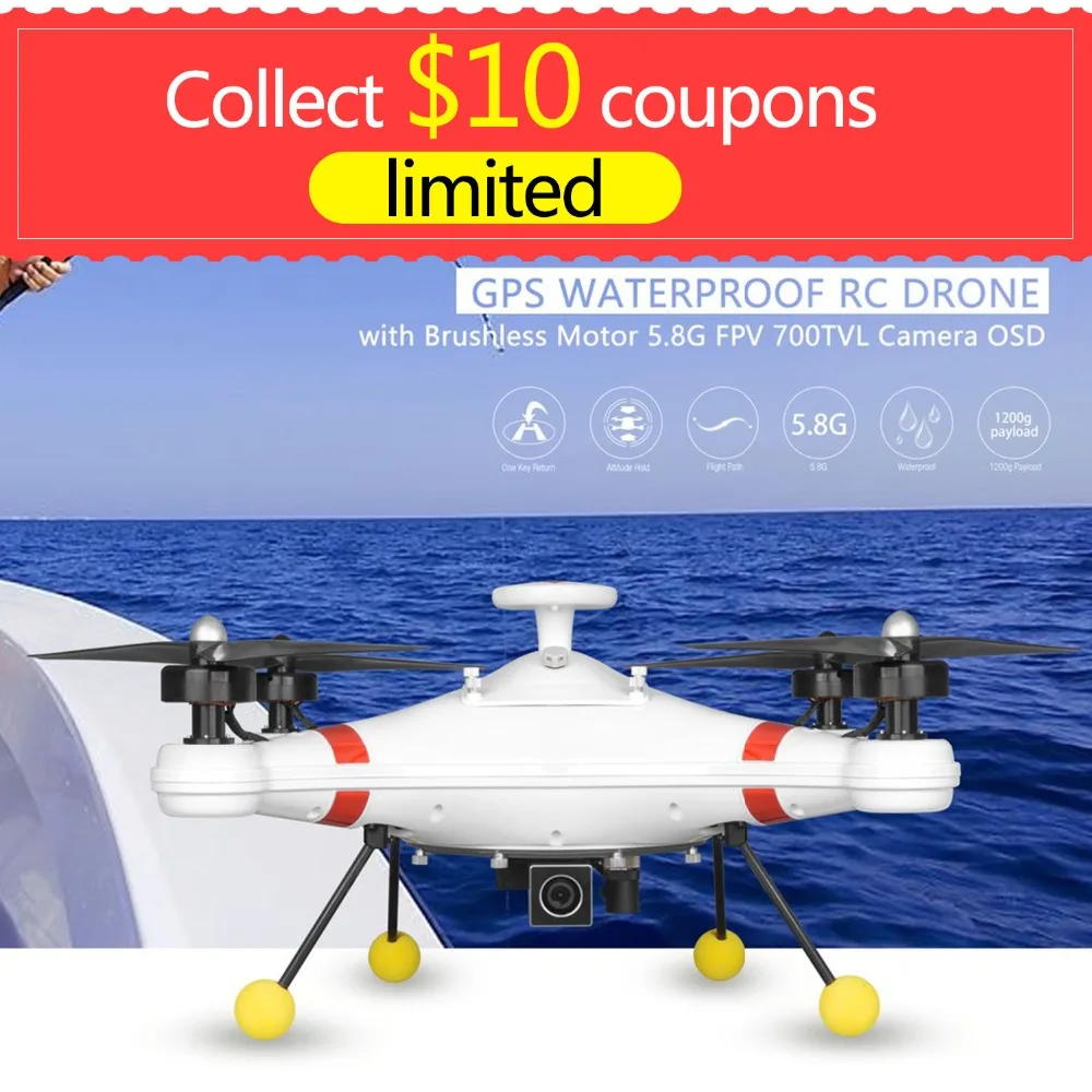 Beste Waterdichte Professionele Vissen RC Camera Drone pesca Quadcopter Vliegtuigen met 800 m range 5.8g FPV 700TVL Camera GPS UAV OSD