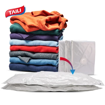 

3 PCS Vacuum Bags For Clothes No Pump Needed Hand Pressure Storage Bag Closet Clothing Organizer Space Saving Bag