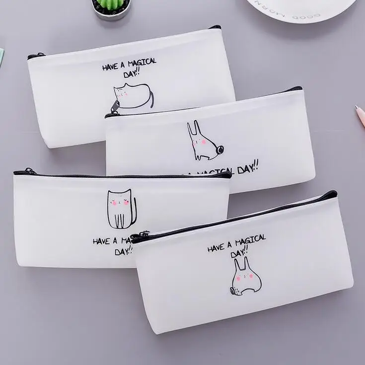 

Have A Magical Day Jelly PU Leather Pencil Case Stationery Storage Organizer Bag School Office Supply Gift Stationery