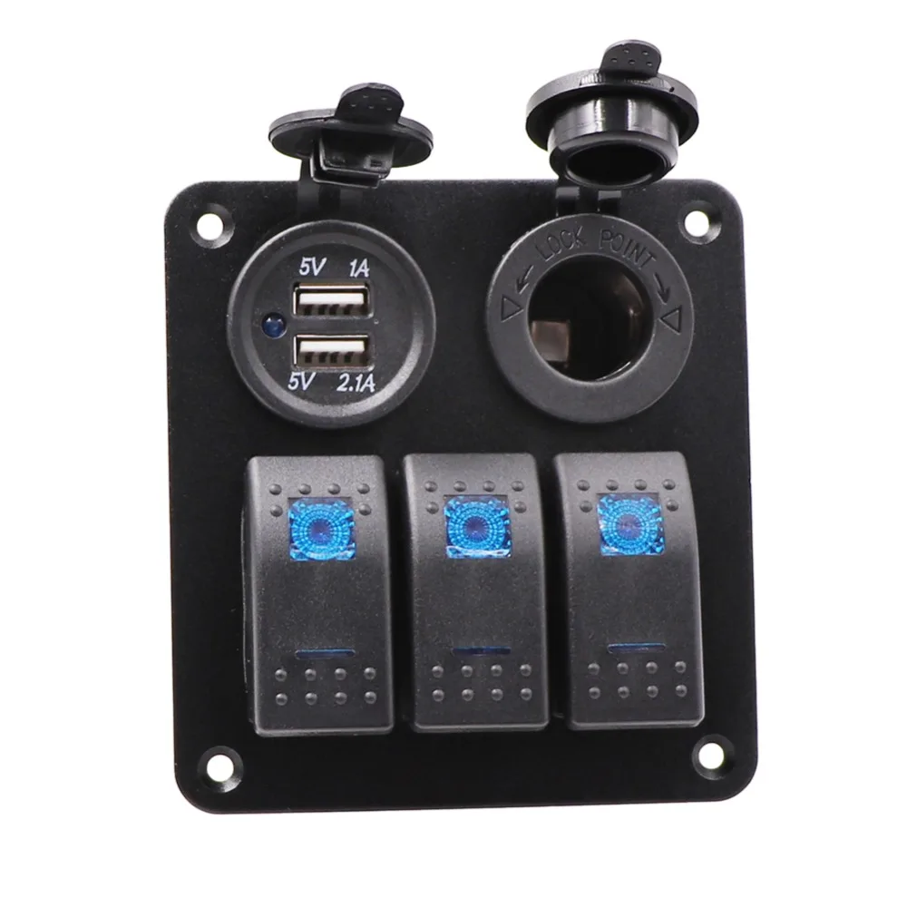 3/2/4 Gang Control Switch Panel 12~24V Waterproof Boat Marine Car