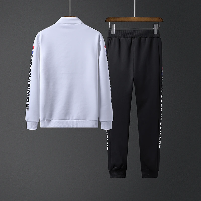 Riinr New Tracksuits Men 2018 Autumn Letter Print Suits Men Track Suits Jacket+Pants SportsSuit 2 Piece Set Men's Outwear Sets