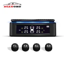 

Wireless Solar Power Car TPMS with Atmosphere Light Smart Tire Pressure Monitoring System for Car Security Tyre Alarm Gauge