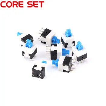 

20pcs/lot 8*8MM 6-pin-switch DPDT Mini Push Button Self-locking Switch 8X8mm High Quality