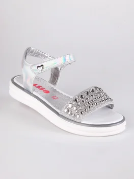 

ACE Sandals satin with rhinestone and glitter-Silver