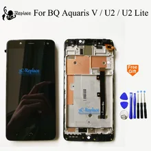 Белый/черный для BQ Aquaris U2/BQ Aquaris U2 Lite/BQ Aquaris V ЖК-дисплей Дисплей Сенсорный экран, дигитайзер, для сборки, с корпусом, инструменты