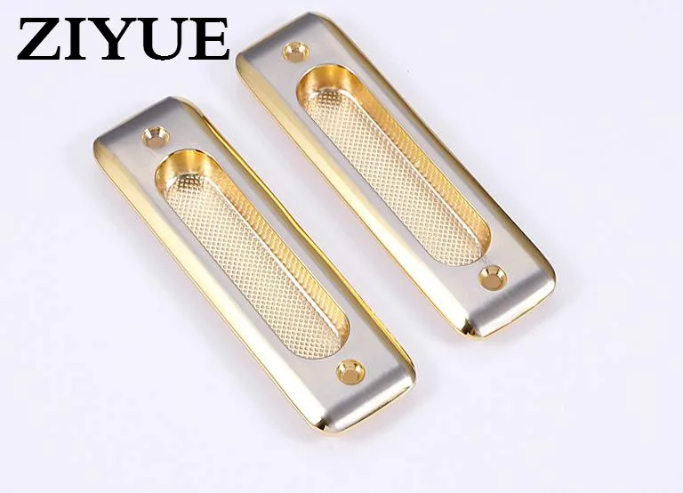 2PCS/Lot Free Shipping Double Dark Silver Handle Embedded Door Sliding