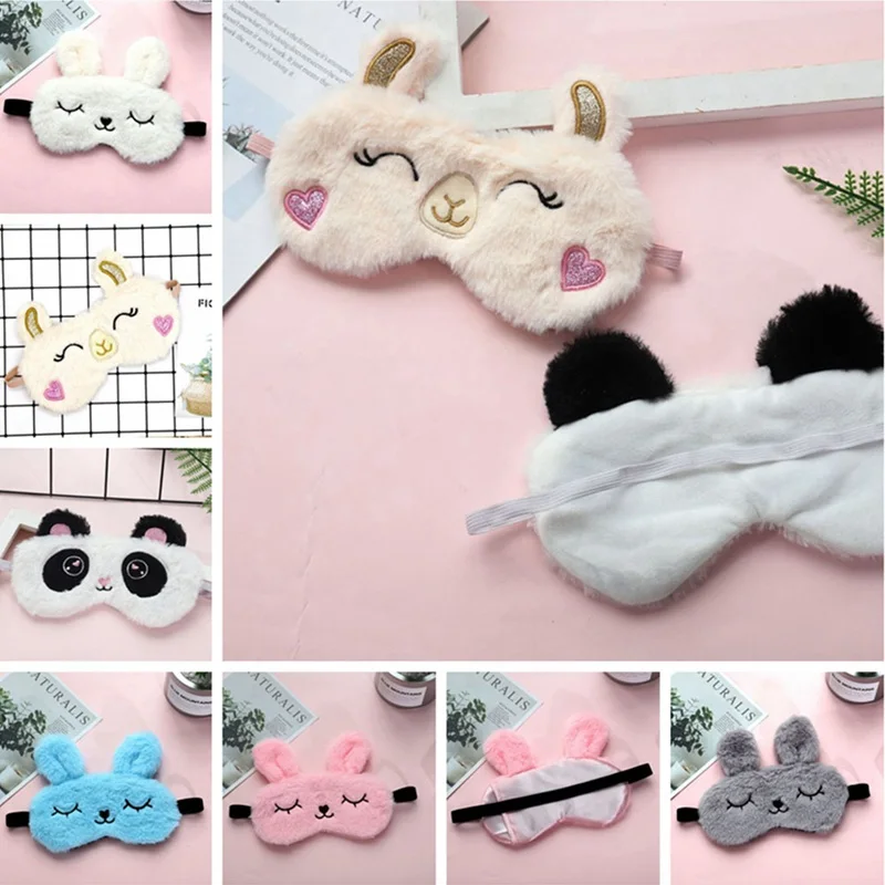 Ночная маска для сна Cut Koala/bunny плюшевая с рисунком из мультфильма черная повязка