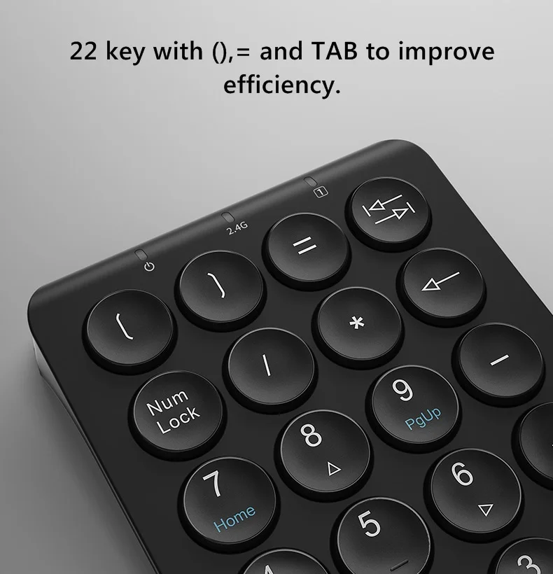 B O W HW159 металлическая задняя панель тонкая 22 клавишная перезаряжаемая 2,4G Беспроводная цифровая клавиатура для учета денег, кассовый аппарат