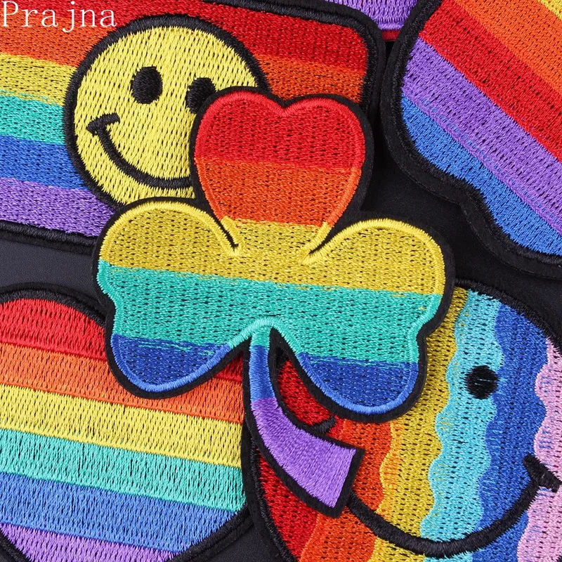 

Prajna Embroidered Rainbow Flag Patch Pride Gay Iron On Patches For Clothing Patches On Clothes Stickers Applique Badge Stripes