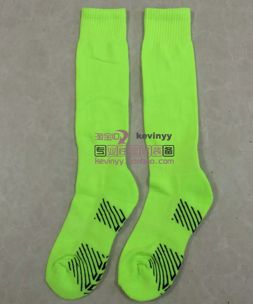 

2018 kids thin soles sports dancing soccer football socks girl boy children solid colour long socks Fluorescent green