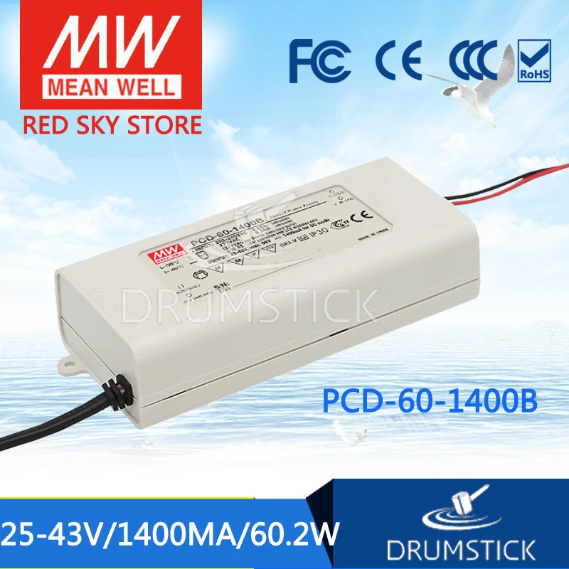 Meanwell PCD-60-1400B 43V 1400mA meanwell PCD-60 60 2 W одиночный выход Индикатор импульсный источник