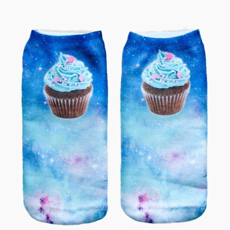 

Space Muffin Graphic 3D Full Print Women Cute Unisex Low Cut Ankle Socks Multiple Colors Cotton Sock Casual Hosiery