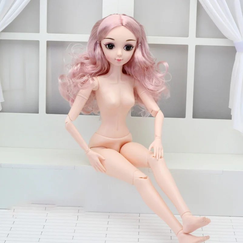 Новинка 60 см 3D глаза 21 подвижные суставы BJD ресницы куклы женские обнаженные куклы тело с обувью Куклы Игрушки для девочек подарок - Цвет: Светло-серый
