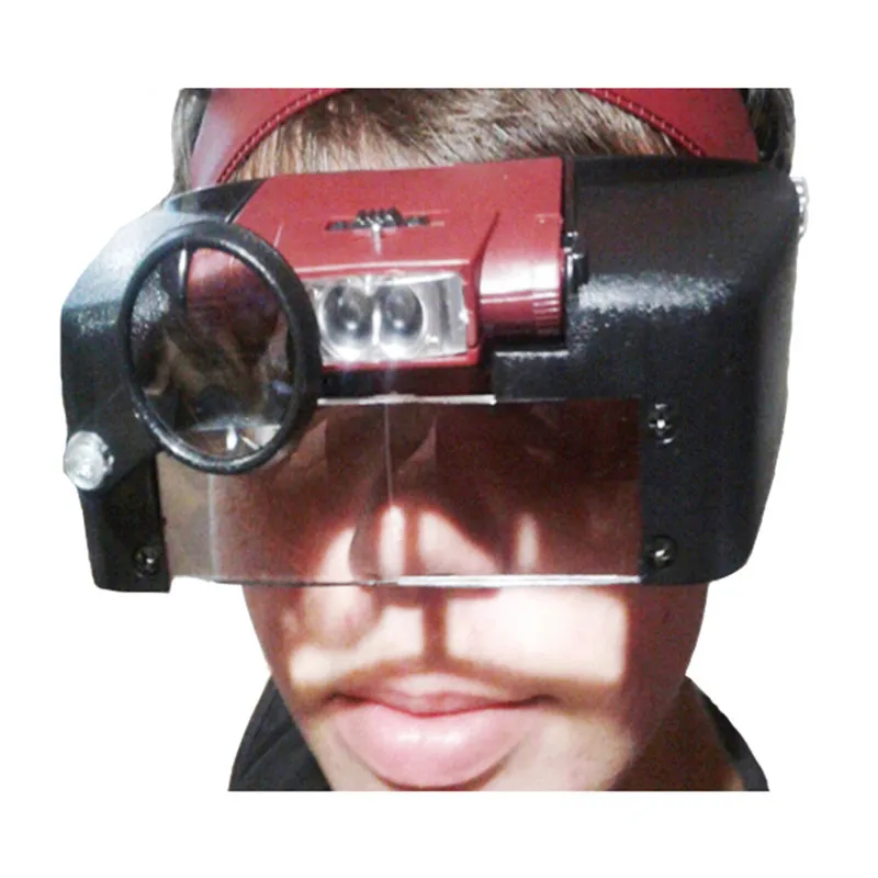 

1.5X 3X 8.5X Loupe Microscope Helmet Style Magnifier Glass Magnifying Glasses Lupas Con Luz LED lights Reading or Repair Use