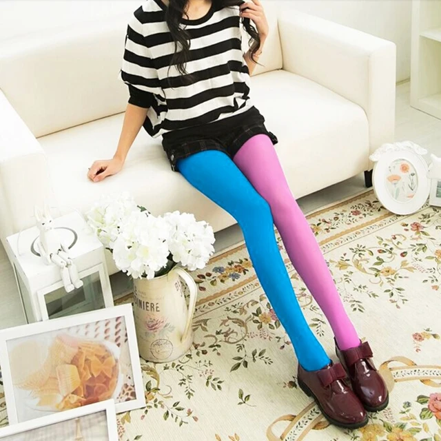 Buy Women's Stockings Different Candy Color Patchwork