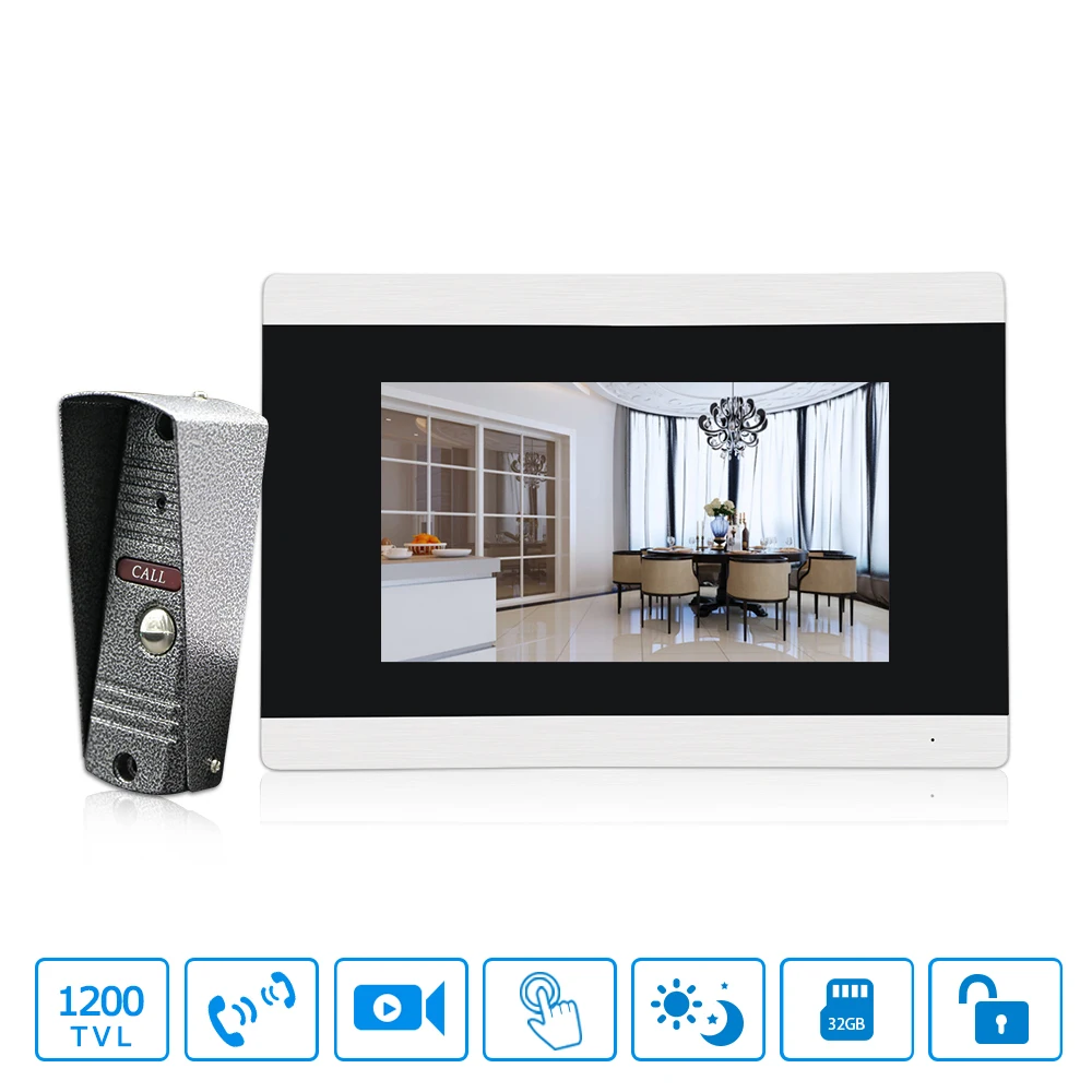 Door Lock System Video Doorbell Hd 7 " Touch Screen Doorbell