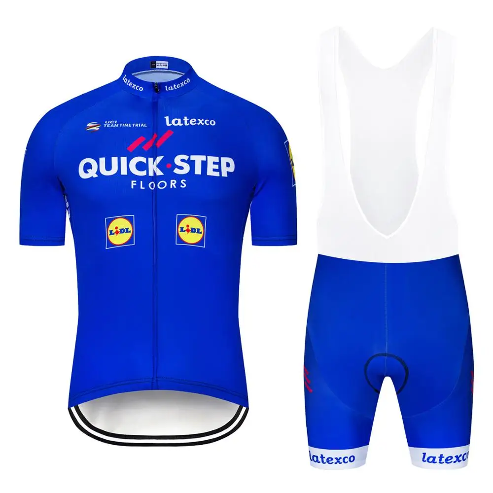 

2019 Quick Step UCI Cycling Team Jersey Bike Set Ropa Ciclismo Bicycle Clothes Cycling Clothing Maillot Bib Shorts 12D Pad