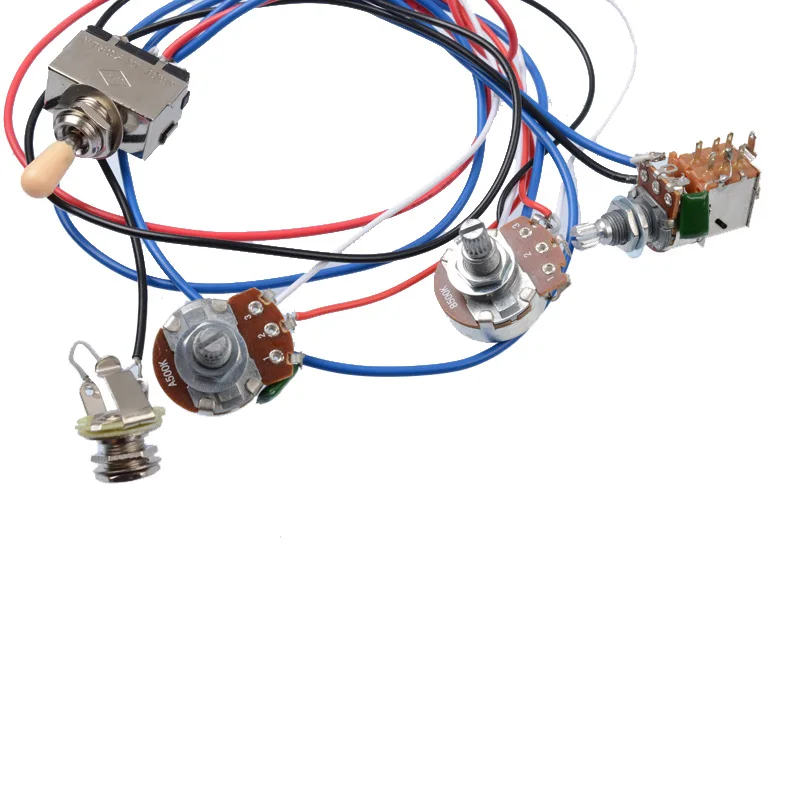 Комплект электрогитарных жгутов для электрогитары 2V2T Pot Jack 3 ходовой