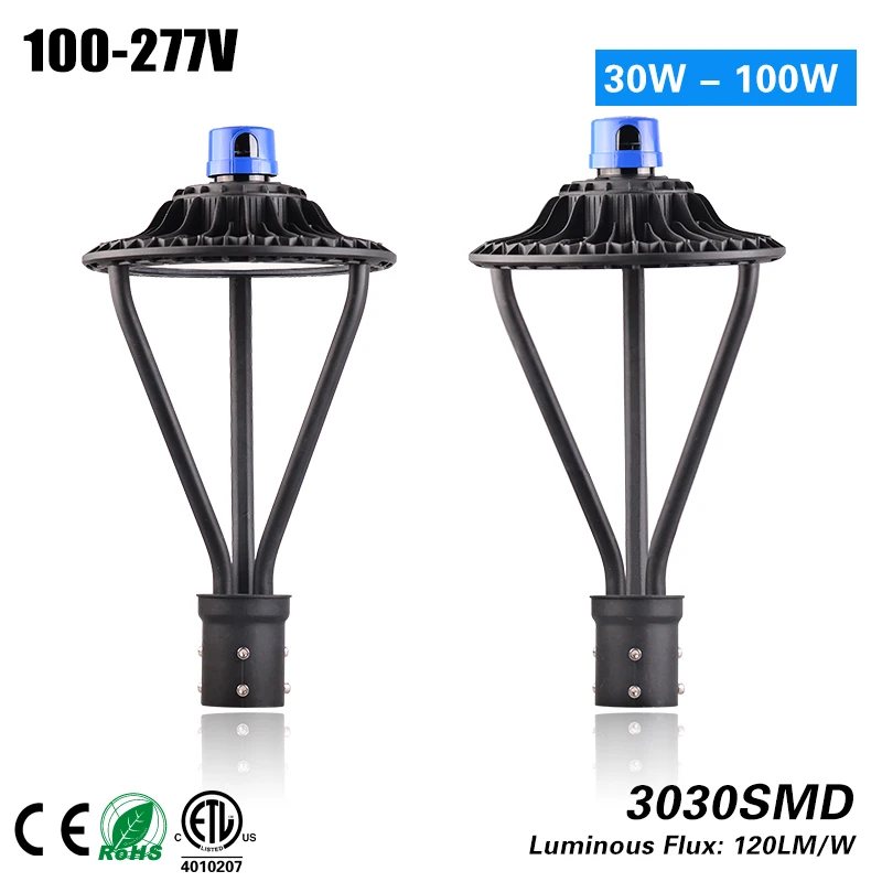 

Free shipping 120 lm/w 30W Area street light 5years warranty Photocontroller Sensor CE ROHS 100-277VAC