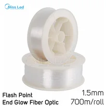 700 м/рулон 1,5 мм Диаметр Мерцающая Флэшка точка PMMA led волоконно-оптический кабель конец свечение для украшения освещения