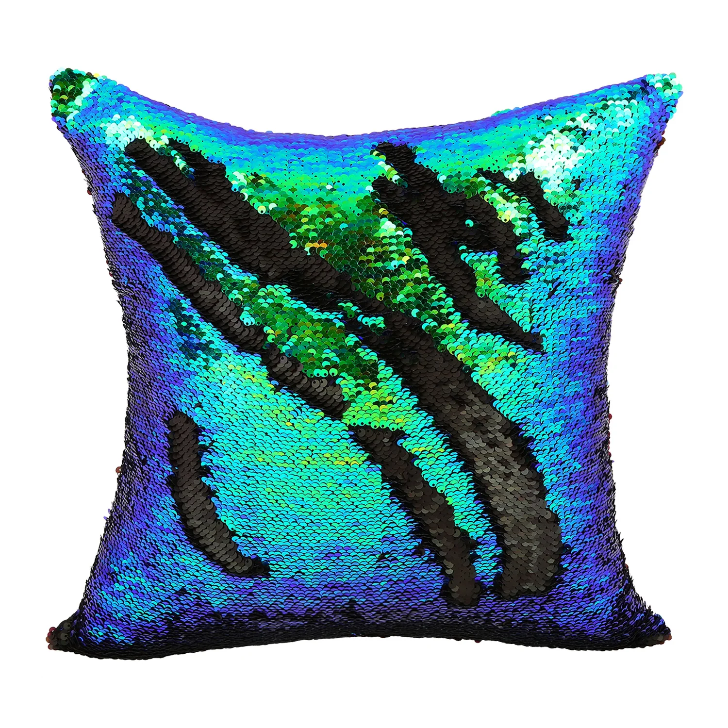 2016 DIY Glitter Sequins Throw Pillow Cases Color Changing Scale Hugging Home Cushion Decorative ...