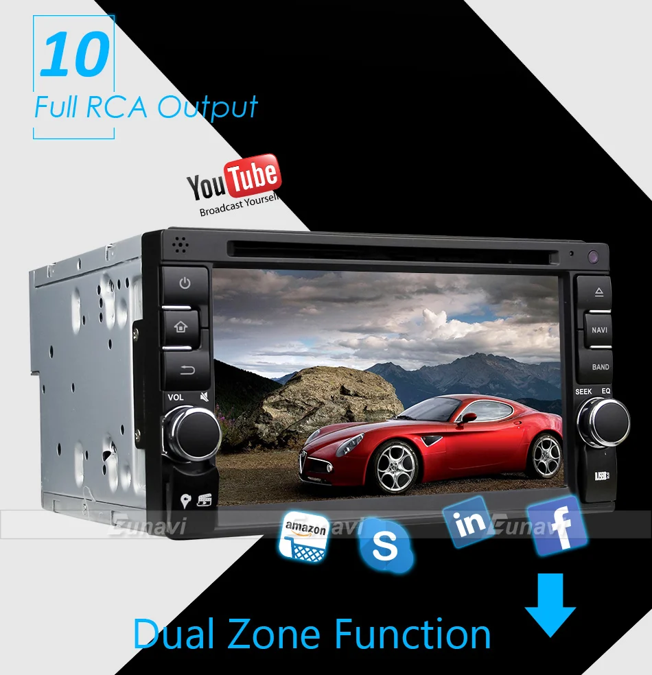 Excellent Eunavi Quad Core Universal 2 Din Android 9.0 Car radio dvd multimedia Player Capacitive Touch Screen Audio Stereo GPS Navigation 14