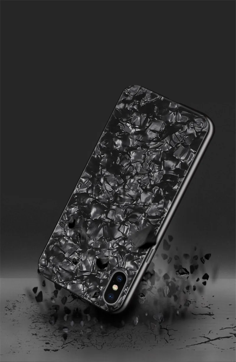 Для Coque iphone 7 чехол Роскошный закаленное стекло Жесткий Корпус Раковины чехол s для Fundas iphone X Xs Max 6 6s 7 8 Plus чехол для телефона