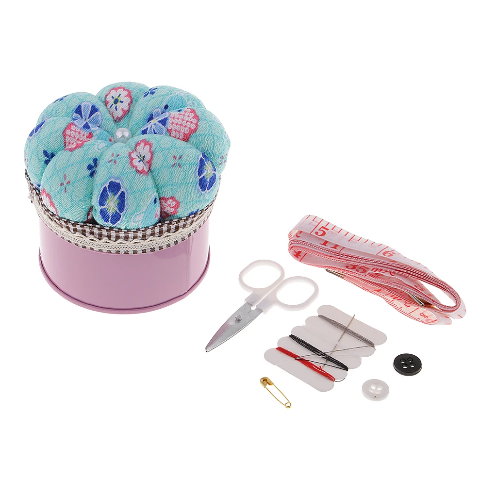 1 Piece Pumpkin Sewing Pin Cushion Pincushions and Sewing Storage Case with Sewing Kit for Beginners Sewing Tool Accessories